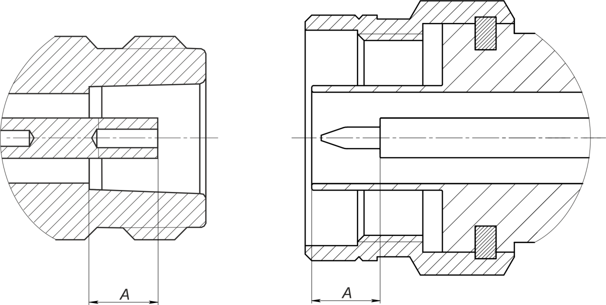 Type N connectors female and male