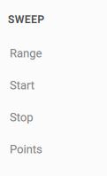 Sweep menu