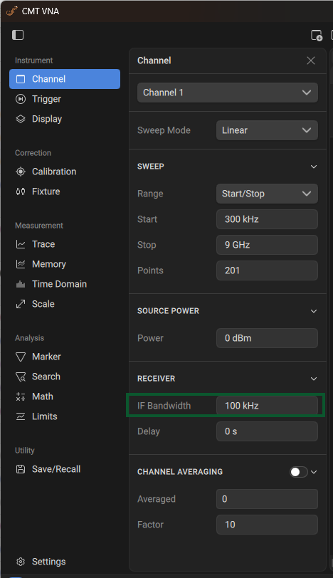 IF Bandwidth showing