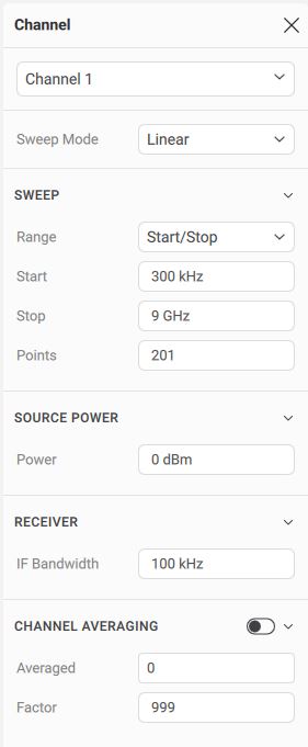 Channel settings