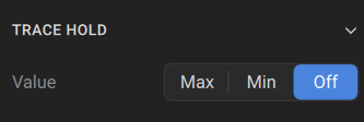 Trace Hold menu