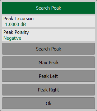 Search peak menu