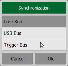 Synchronization menu