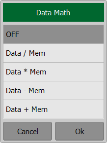Data Math menu