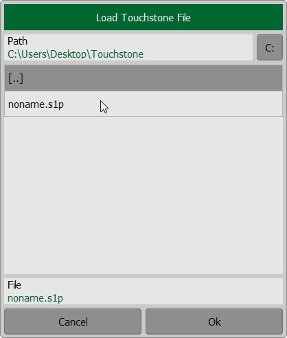 Load Touchstone file