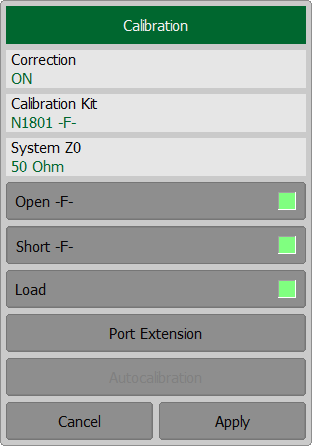 Full one-port calibration setting