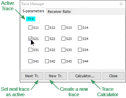 Dialog Box of secting S-param (4p)