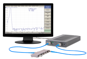 M5065 2-Port 6.5GHz Analyzer Device Plugged into Monitor