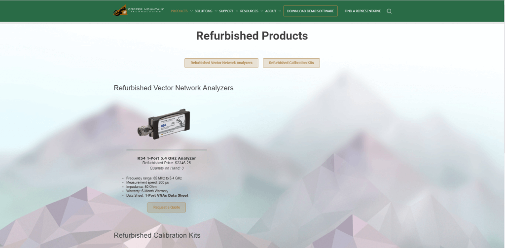 Refurbished products landing page