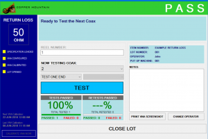 manufacturing test management plug-in vna - Passed Test