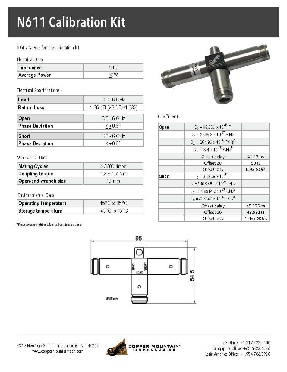 N611 Calibration Module Data Sheet - DKM - Copper Mountain Technologies