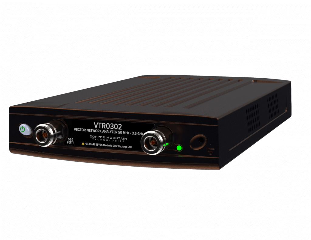 VTR0302 2-port 3.5 GHz compact VNA from Copper Mountain Technologies.